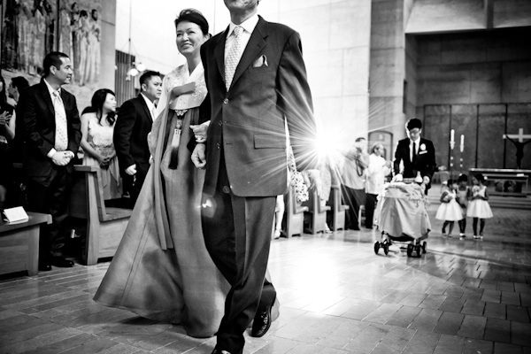 beautiful black and white photo of ceremony exit - photo by New Mexico based wedding photographers Twin Lens Images